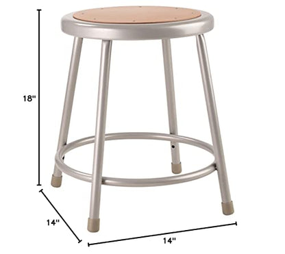  (5 Pack) National Public Seating 18" Heavy Duty Steel Stool, Grey