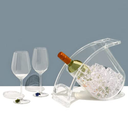 Oolin Curve Ice Bucket For Wine Champagne Beer Beverages Evenly Chills Drinks 2 Quarts