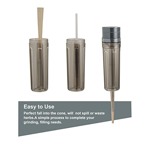  2 Inch Zinc Alloy Spice Grinder Flilling And Storage All-in-One Cone Loader Integrated,360° Grinding Upgrade Sharp Teeth Fine Grind Transparent Cone Loader Grinder,1 Pack