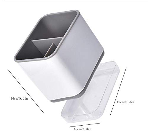 Utensil Holder Cutlery Drainer Sink Caddy, Silverware Storage Organizer Caddy Grips Sinkware For Flatware/Forks/Knives/Spoons 3 Compartments With Drainer Ideal Kitchen Sink Organiser (GRAY)
