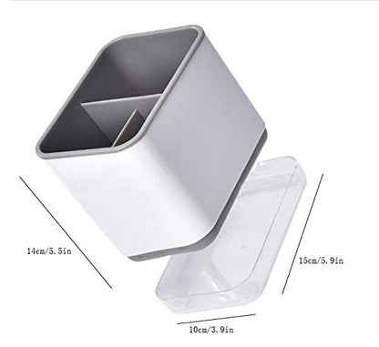  Utensil Holder Cutlery Drainer Sink Caddy, Silverware Storage Organizer Caddy Grips Sinkware For Flatware/Forks/Knives/Spoons 3 Compartments With Drainer Ideal Kitchen Sink Organiser (GRAY)