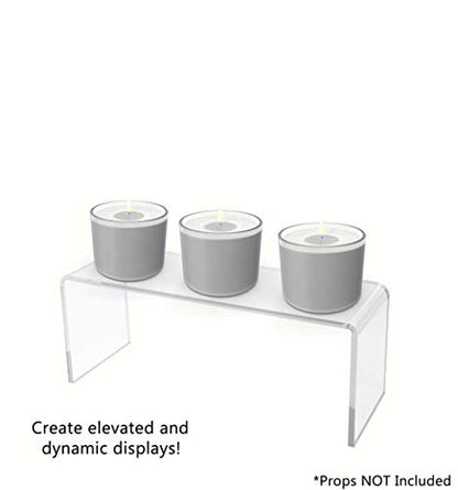  Marketing Holders 6 Pack Clear Acrylic Riser Display Stand 10 Inch Wide X 4 Inch Deep Merchandise Retail Showcase Bench One Piece Stand Clear Plexiglass Counter Or Tabletop Decor Platform