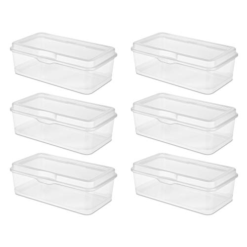  18058606 Large Flip Top, Clear, 6-Pack