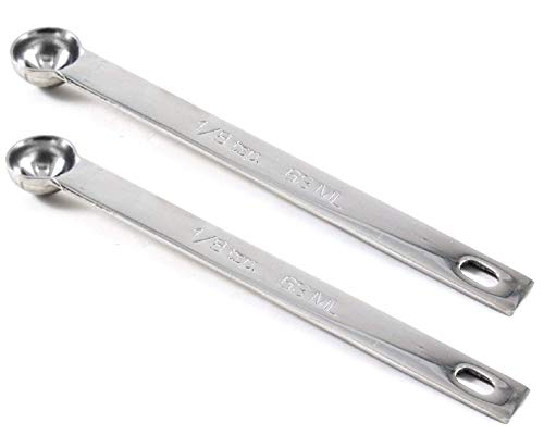  Measuring Spoons Teaspoon 1/8 Stainless Steel Single Spoon 5" L (2-Pack)
