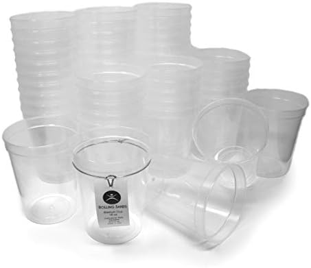  16 Oz Reusable Plastic Stadium Cups, Bulk 50 Pk, USA Made, BPA-Free Dishwasher Safe Plastic Tumblers, Light Pink