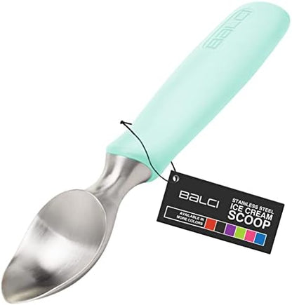  Ice Cream Scoop - Heavy Duty Stainless Steel Icecream Scooper With Non-Slip Rubber Grip - Professional Metal Ice-Cream Spade - Dishwasher Safe – Black