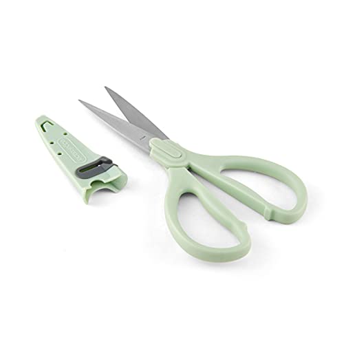  High Carbon Stainless Steel All Purpose Shears With EdgeKeeper Self-Sharpening Sheath, 8.86-Inch, Pistachio