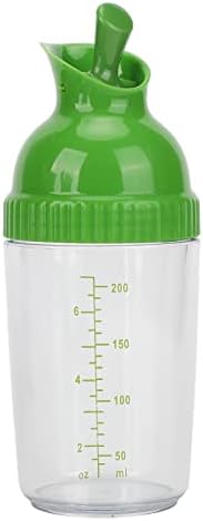  Salad Dressing Shaker For Mixing Ranch And Sauce, One Hand Leak Proof Spout Lid For Pouring And Measurement Marks With Good Grip Rubber, Italian Dressing Shaker Oil And Vinegar (Green)