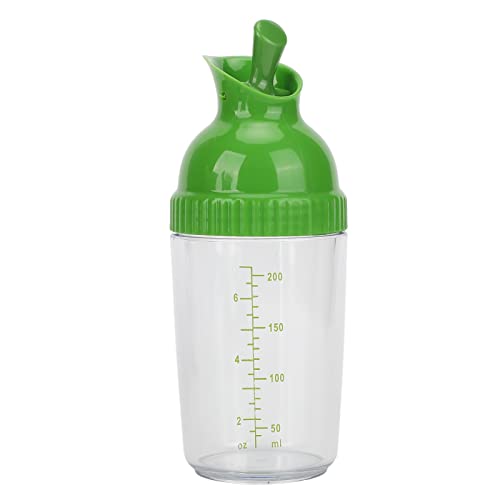  Salad Dressing Shaker For Mixing Ranch And Sauce, One Hand Leak Proof Spout Lid For Pouring And Measurement Marks With Good Grip Rubber, Italian Dressing Shaker Oil And Vinegar (Green)