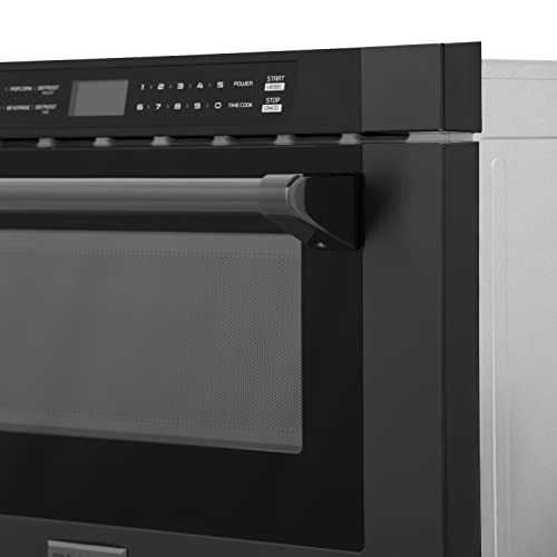  INE 24" 1.2 Cu. Ft. Built-in Microwave Drawer With A Traditional Handle In Black Stainless Steel