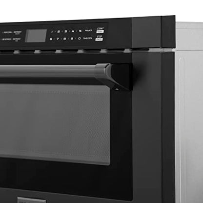  INE 24" 1.2 Cu. Ft. Built-in Microwave Drawer With A Traditional Handle In Black Stainless Steel