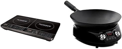  PIC Double, Portable, Powerful 1800W With 2 Large 8” Heating Coils, Independent Controls & Mosaic Induction Wok, Precise Temp Controls From 100°F To 575°F In 5°F, Wok Hei