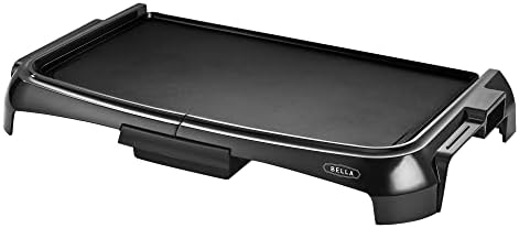 Bella Electric Ceramic Titanium Griddle, Make 10 Eggs At Once, Healthy-Eco Non-stick Coating, Hassle-Free Clean Up, Large Submersible Cooking Surface, 10.5" X 20", Copper/Black