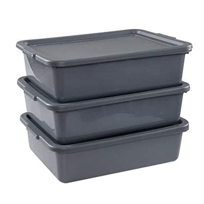  13 L Plastic Commercial Tote Box, Bus Tubs/Bus Box, 4-Pack