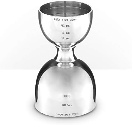  Stainless Steel Commercial 2oz. / 1oz. Bell Style Measuring Jigger Bar Tool - Mirror Polished Finish, One Jigger