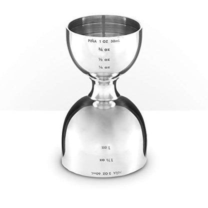  Stainless Steel Commercial 2oz. / 1oz. Bell Style Measuring Jigger Bar Tool - Mirror Polished Finish, One Jigger