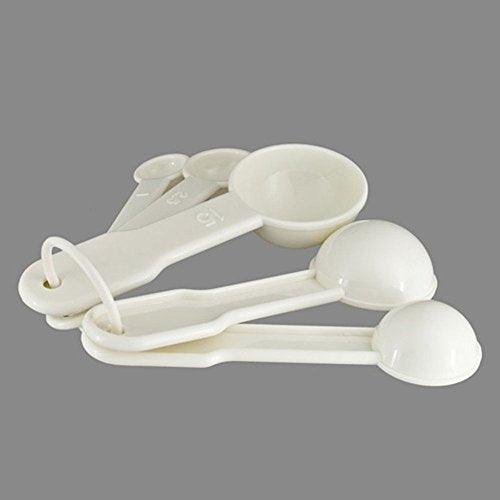  5 In 1 White Plastic 1g 2.5g 5g 10g 15g Measuring Spoons Set Kitchen Baking Tools
