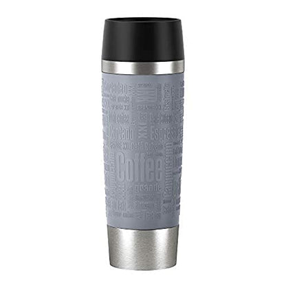 Emsa Msa N20131 Travel Mug Thermo/Insulated Stainless Steel 0.5 Litres Hot 4 Hours Cold 8 Hours BPA Free 100% Leak Proof Dishwasher Safe 360° Drinking Opening Grey