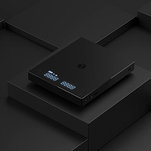  Coffee Scale, 2021 New Version Black Mirror Basic Plus, Digital Espresso Coffee Scale Kitchen Scale With Auto Timing, 2000 Grams ,Black Plus