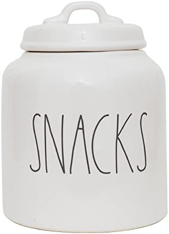  Ae Dunn Ceramic Cookie Jar, Dog Biscuit Kitchen Canister With Lid, Hand-Lettered “Treats” Snack Jar