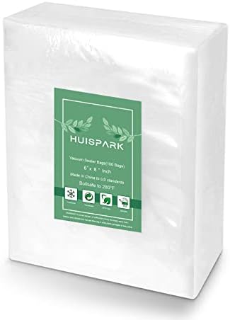  Vacuum Sealer Bags Heavy Duty Pre-Cut Design Commercial Grade Food Sealable 6x8 Inch 100pcs For Heat Seal Food Storage, Smell Proof Bags Boilsafe To 280°F Freezable