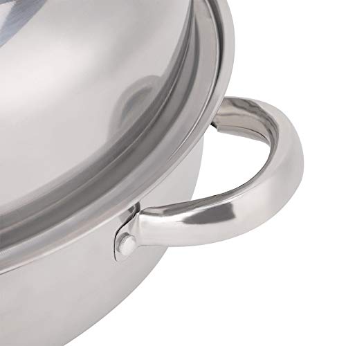 28CM Stainless Steel Single-layer Soup Pot, Hot Pot, Steamer, Soup Pot, New Heightened Steel And Glass Composite Cover, Open Flame, Induction Cooker, Infrared, Electric Stove Heating