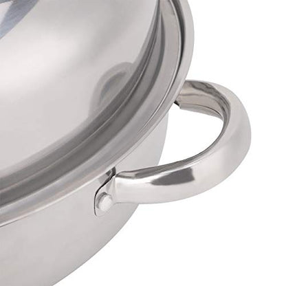  28CM Stainless Steel Single-layer Soup Pot, Hot Pot, Steamer, Soup Pot, New Heightened Steel And Glass Composite Cover, Open Flame, Induction Cooker, Infrared, Electric Stove Heating