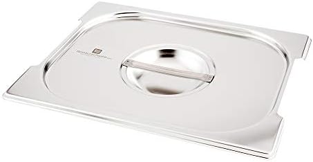  LID ONLY: Met Lux 10.25 X 6.25 Inch Steam Table Pan Lid, 1 Hotel Pan Lid - Fits 1/4 Size Steam Table Pan, Table Pan Sold Separately, Stainless Steel Steam Pan Cover, Built-In Handle - Restaurantware