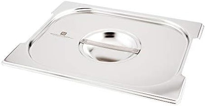  LID ONLY: Met Lux 10.25 X 6.25 Inch Steam Table Pan Lid, 1 Hotel Pan Lid - Fits 1/4 Size Steam Table Pan, Table Pan Sold Separately, Stainless Steel Steam Pan Cover, Built-In Handle - Restaurantware