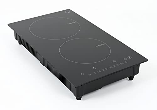  2 Burner 12 Inch Built-in Induction Electric Stove Top Ceramic Cooktop 120V 1800W INDV-1802-120