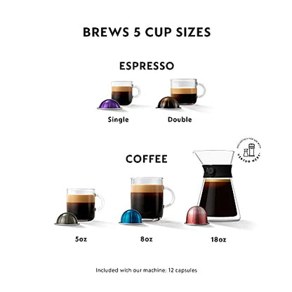 Nespresso Vertuo Next Coffee And Espresso Machine By Breville With Milk Frother, 18 Ounces, Light Grey