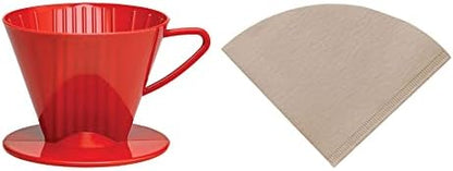  Pour-Over Reusable Coffee Brewing Cone With Gold-Toned Mesh Permanent Coffee Filter, Number 4-Size, Black