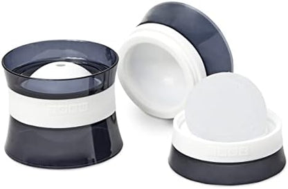  Set Of 2 Silicone Ice Sphere Molds, Stackable 2.5-Inch Ice Ball Maker, Keep Drinks Colder Longer With Less Dilution, Leak-free, Easy-Release, Black