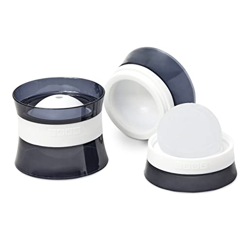 Set Of 2 Silicone Ice Sphere Molds, Stackable 2.5-Inch Ice Ball Maker, Keep Drinks Colder Longer With Less Dilution, Leak-free, Easy-Release, Black