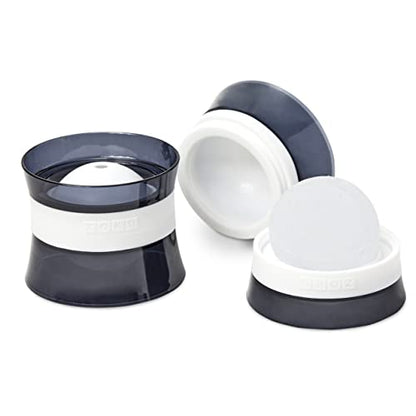  Set Of 2 Silicone Ice Sphere Molds, Stackable 2.5-Inch Ice Ball Maker, Keep Drinks Colder Longer With Less Dilution, Leak-free, Easy-Release, Black
