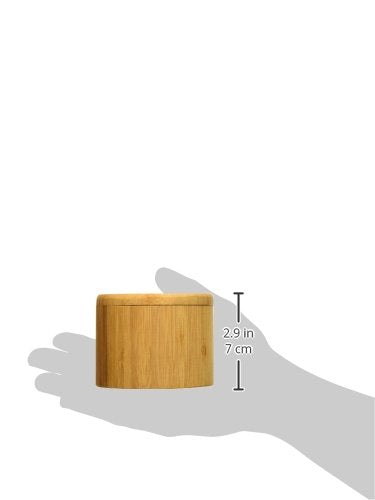  2 Pc Premium Bamboo Salt And Pepper Bowls, Wooden Spice Containers With Magnetic Swivel Lids, Perfect For Salt, Spice, Sugar, Pepper