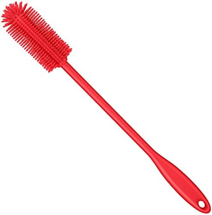  Silicone Bottle Brush, Water Bottle Cleaner Brush With Long Handle, Perfect For Cleaning Narrow Neck Containers, Vacuum Sports Bottle, Tumblers, Flask, Glassware (1 Pack, Orange)