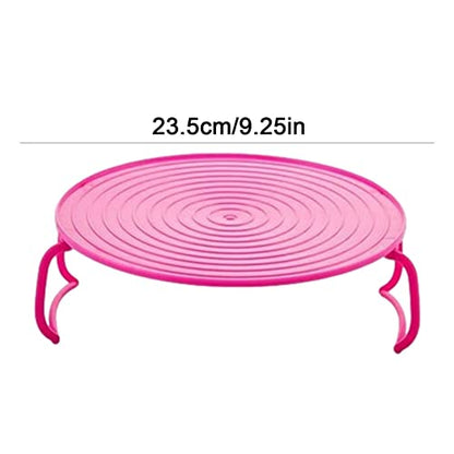  Folding Microwave Tray, Microwave Stacker Shelf, Foldable And Reusable Tray For Egg Custard Flexible Handles Dishwasher Safe