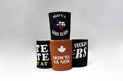  Of 4 Letterkenny Inspired Can Coolers - How Are Ya Now, Pitter Patter, Texas 10-4, Get This Guy A Puppers