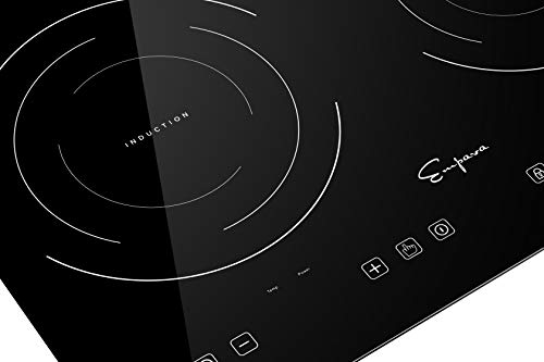  Electric Stove Induction Cooktop With 2 Burners In Black Vitro Ceramic Smooth Surface Glass 120V, 12 Inch