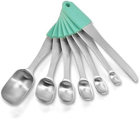  Measuring Spoons 18/8 Stainless Steel Measuring Spoons Set Of 7 Piece With 1 Leveler Dry And Liquid Ingredients (Dual Sided)