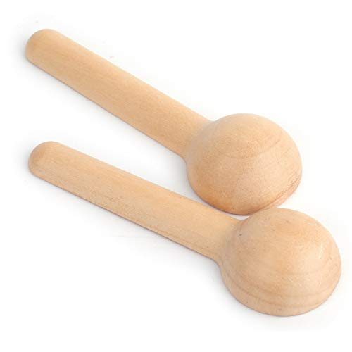  60PCS Mini Wooden Spoons Small Bath Salt Spoon Candy Spoon Baby Spoon For Spice Jars Seasoning Honey Coffee