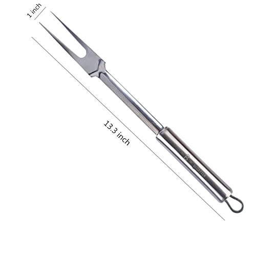  Meat Carving Fork, 13.3 Inch Long Cooking Fork For Kitchen, Stainless Steel Serving Fork Barbecue Fork, 2 Pieces
