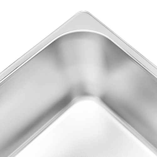  4 Pack Stainless Steel Steam Pan 1/2 Size, Anti-Jam Steam Table Pan, Hotel Pans Half Size Restaurant Buffet Trays For Catering, 6 Inch Deep