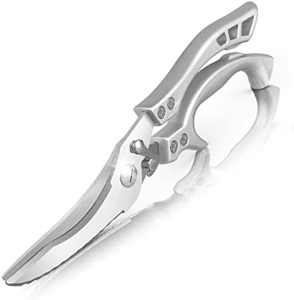  Stainless Steel Kitchen Shears,Ultra Sharp Heavy Duty Metal Poultry Scissors With Safety Lock For Cutting Come Apart Meat,Seafood,Chicken,Fish,Turkey,Barbecue,Vegetables,Herbs (Metal Handle)