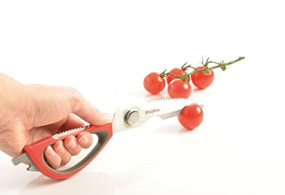  Multi-Function Kitchen Scissors, Red/Gray