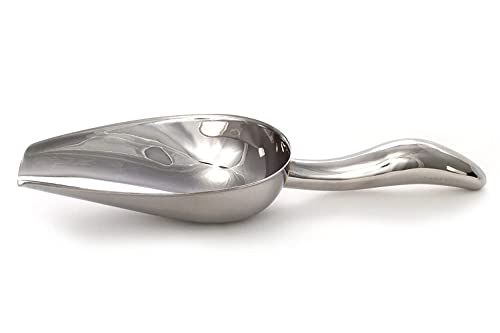  12 Oz Stainless Steel Scoop, 10” L X 3.3” W | For Ice, Dog & Cat Food, Popcorn, Coffee, Candy, Sugar, Flour, Dry Goods, Etc.