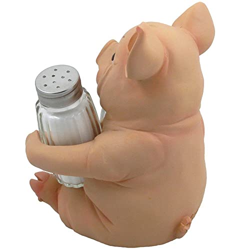  Decorative Pig Glass Salt And Pepper Shaker Set With Holder Stand In Farm Animal Figurines, Sculptures & Statues Or Rustic Country Kitchen Decor And Restaurant Table Spice Rack Decorations As Gifts For Farmers