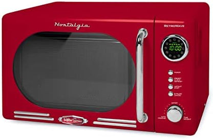  Retro Compact Countertop Microwave Oven, 0.7 Cu. Ft. 700-Watts With LED Digital Display, Child Lock, Easy Clean Interior, Black