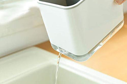  Utensil Holder Cutlery Drainer Sink Caddy, Silverware Storage Organizer Caddy Grips Sinkware For Flatware/Forks/Knives/Spoons 3 Compartments With Drainer Ideal Kitchen Sink Organiser (GRAY)